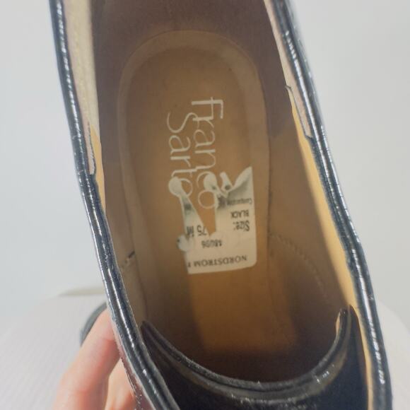 Franco Sarto Conroe Black Faux Patent Leather Lug Sole Oxford Shoe Women 7.5 - Picture 7 of 10